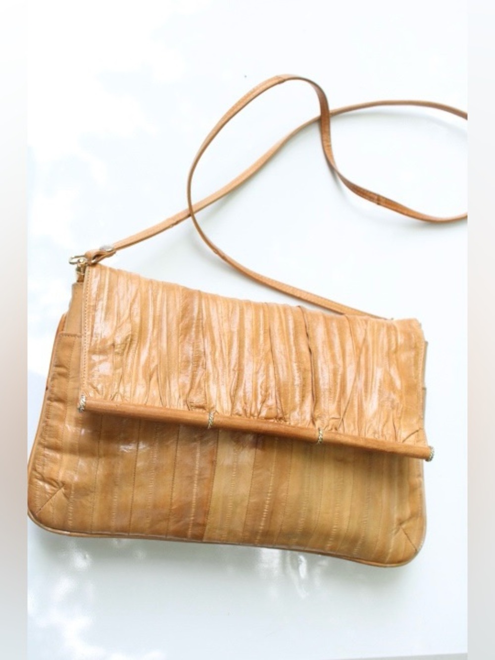 Vintage eel skin cross body bag